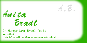 anita bradl business card